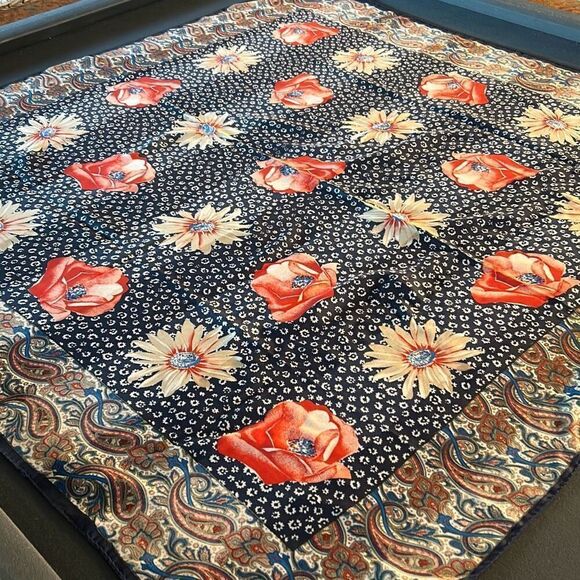 Hand Rolled Floral & Paisley Scarf - Picture 2 of 5